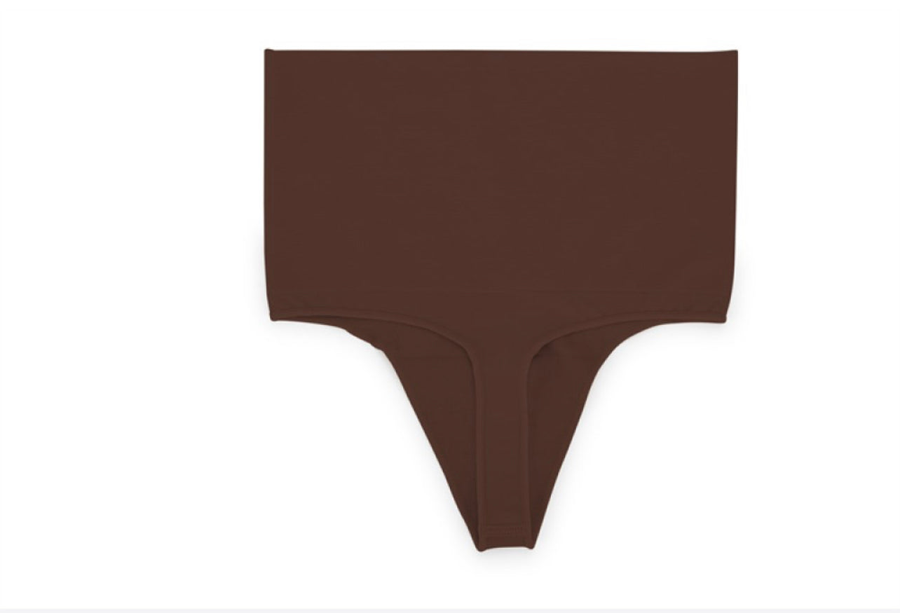 Tummy Smoothing Chocolate Thong Panties